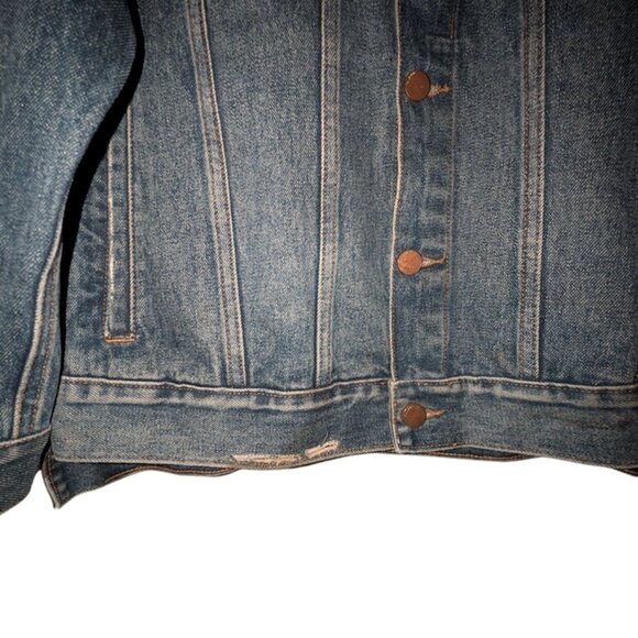 DL1961 Snap Sides Sample Piece One of A Kind Collar Denim Jean Trucker Jacket S - Picture 7 of 10